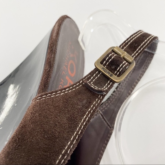 Michael Kors Brown Suede Slingback Wedge Size 8.5 - Picture 4 of 10
